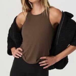 VUORI COVE BOYFRIEND TANK ESPRESSO BROWN - XXS